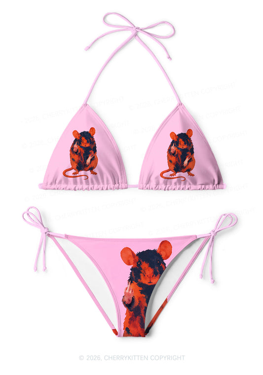Sassy Rat Y2K Print Bikini Set Cherrykitten