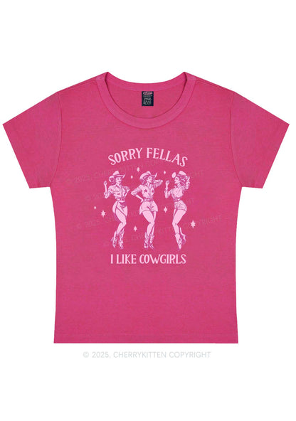 Sorry Fellas I Like Cowgirls Y2K Baby Tee Cherrykitten