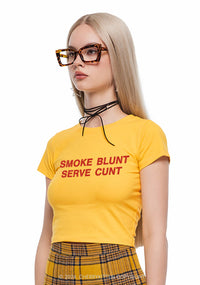 Smoke Blunt Y2K Baby Tee Cherrykitten