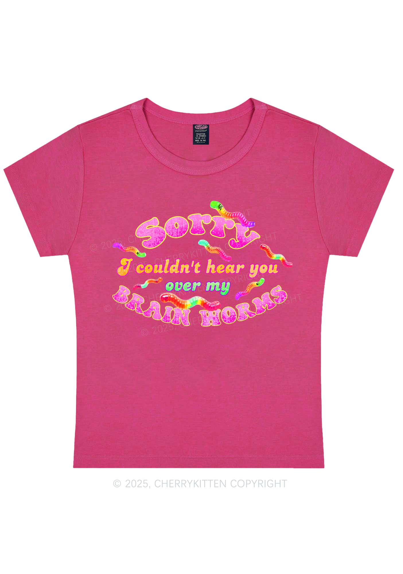 Brain Worms Y2K Baby Tee Cherrykitten