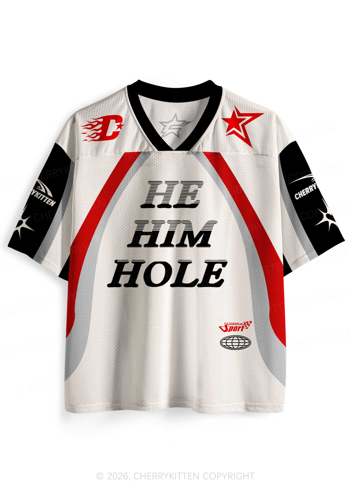 Creamy White He Him Hole Pride Y2K Sport Jersey Shirts Cherrykitten
