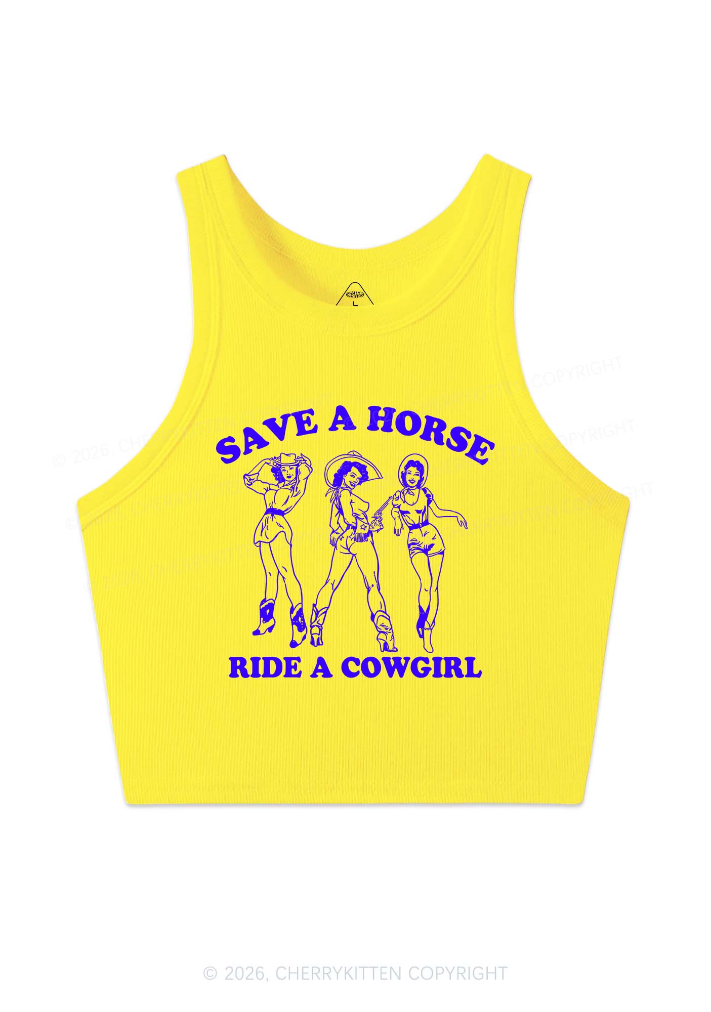 Ride A Cowgirl Y2K Crop Tank Top Cherrykitten