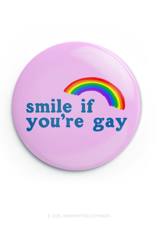 Rainbow Smile If You're Gay Pride 1Pc Y2K Pin Badge Cherrykitten