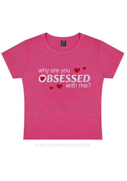 Glitter Obsessed With Me Y2K Baby Tee Cherrykitten