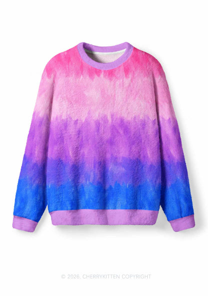 Bisexual Pride Y2K Knit Sweatshirt Cherrykitten