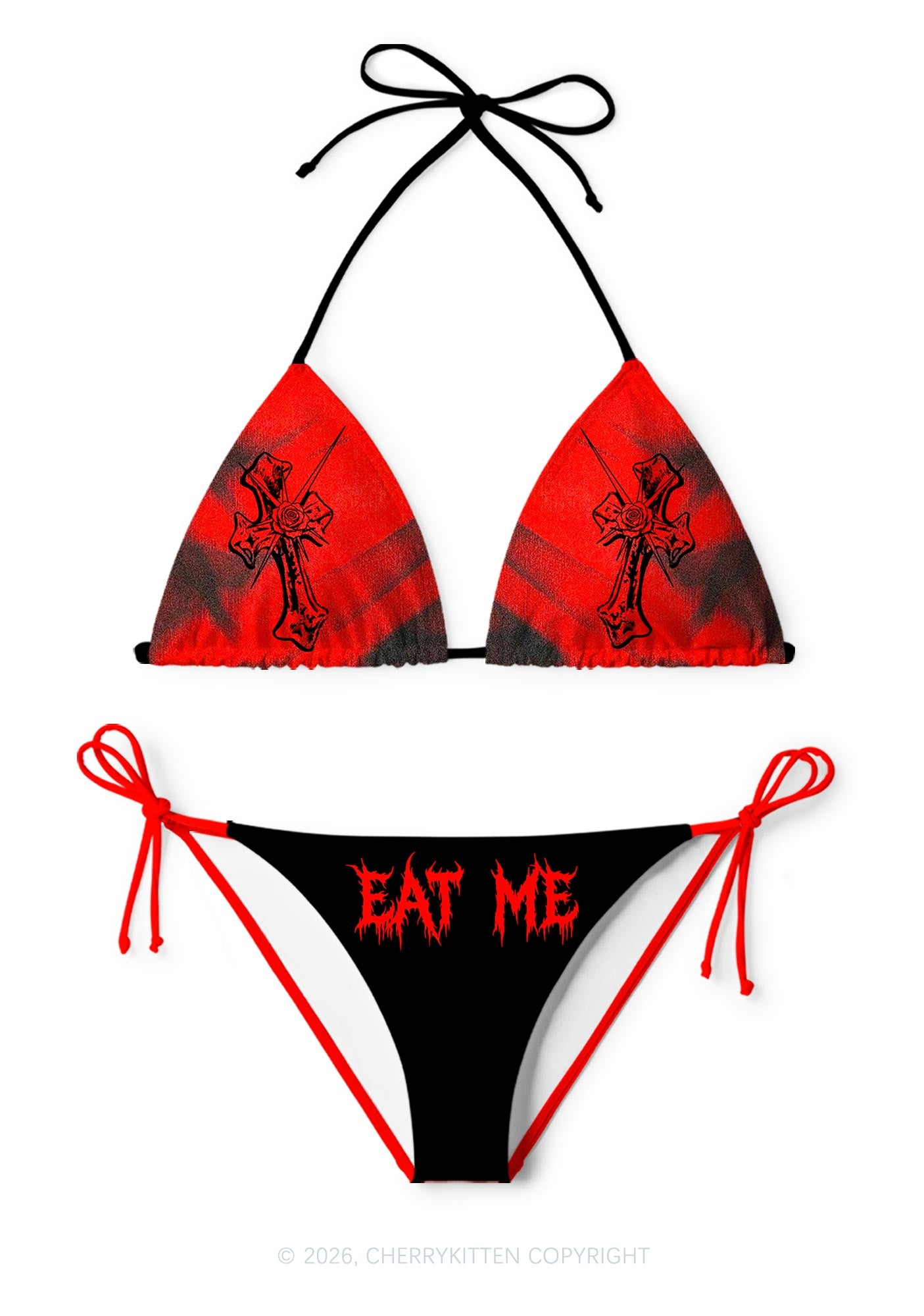 Eat Me Y2K Print Bikini Set Cherrykitten