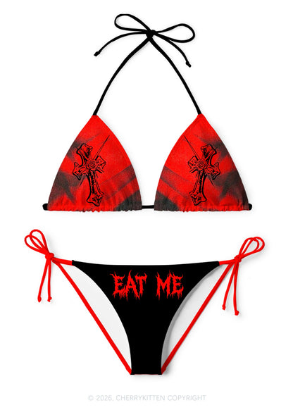 Eat Me Y2K Print Bikini Set Cherrykitten