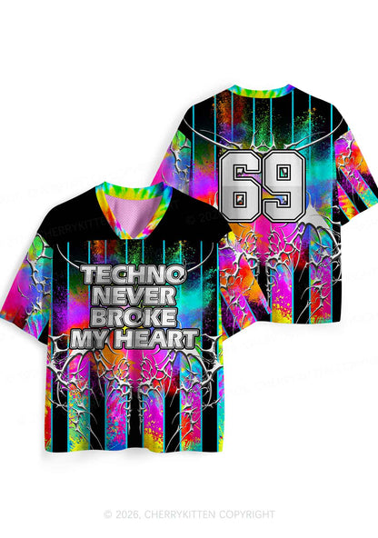 Techno Never Broke My Heart Y2K Sport Jersey Shirts Cherrykitten
