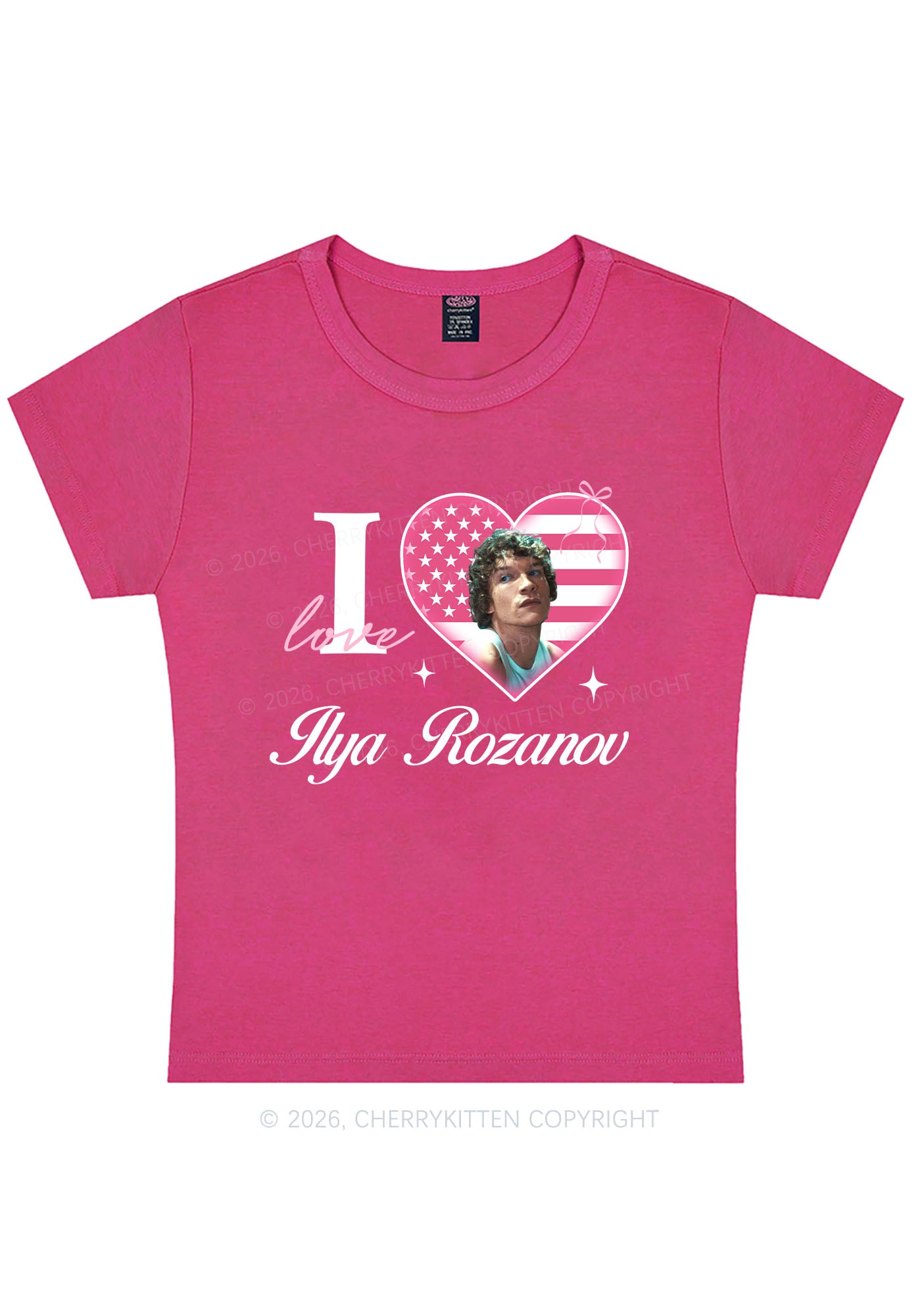 I Love IR HR Y2K Baby Tee Cherrykitten