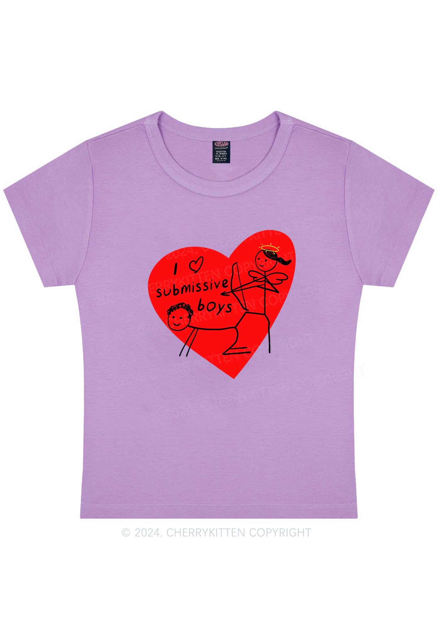 Girl Love S Boys Y2K Valentine's Day Baby Tee Cherrykitten