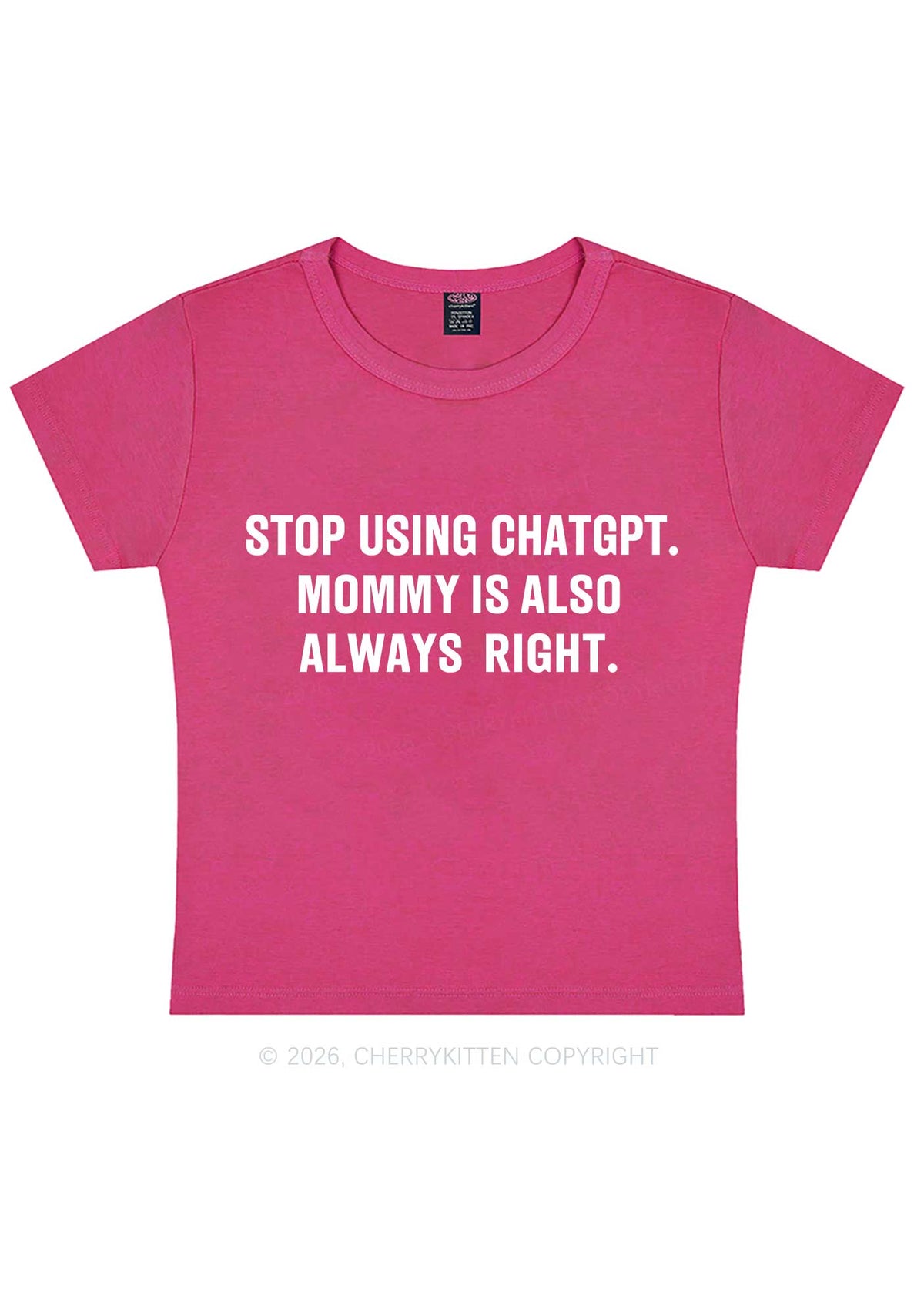 Mommy Also Always Right Y2K Baby Tee Cherrykitten