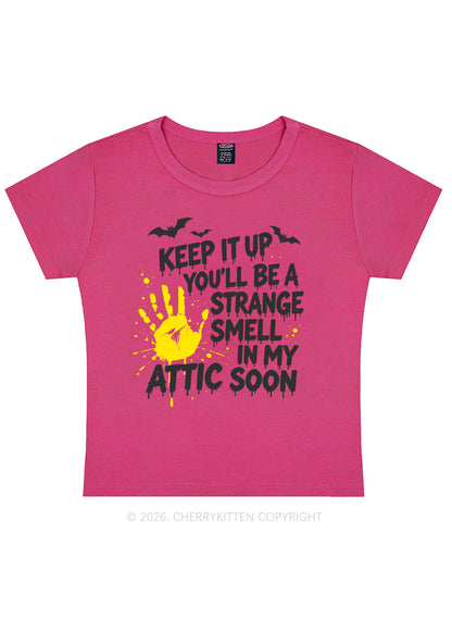 Halloween Strange Smell In My Attic Y2K Baby Tee Cherrykitten