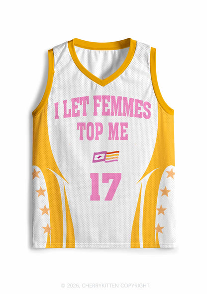 Orange I Let Femmes Top Me Pride Y2K Sport Jersey Tank Cherrykitten
