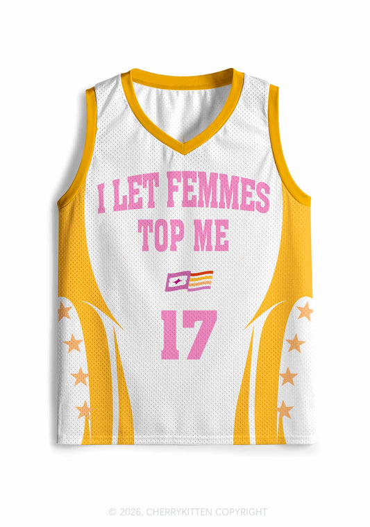 Orange I Let Femmes Top Me Pride Y2K Sport Jersey Tank Cherrykitten