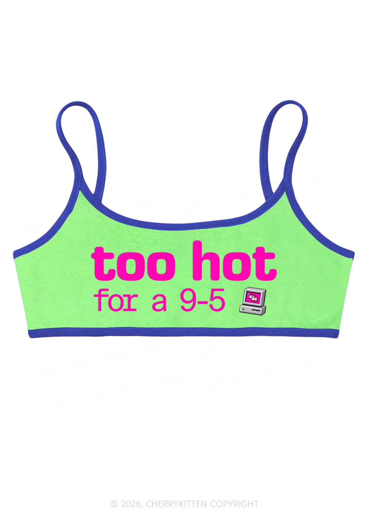 Too Hot For Nine To Five Y2K Super Crop Cami Cherrykitten