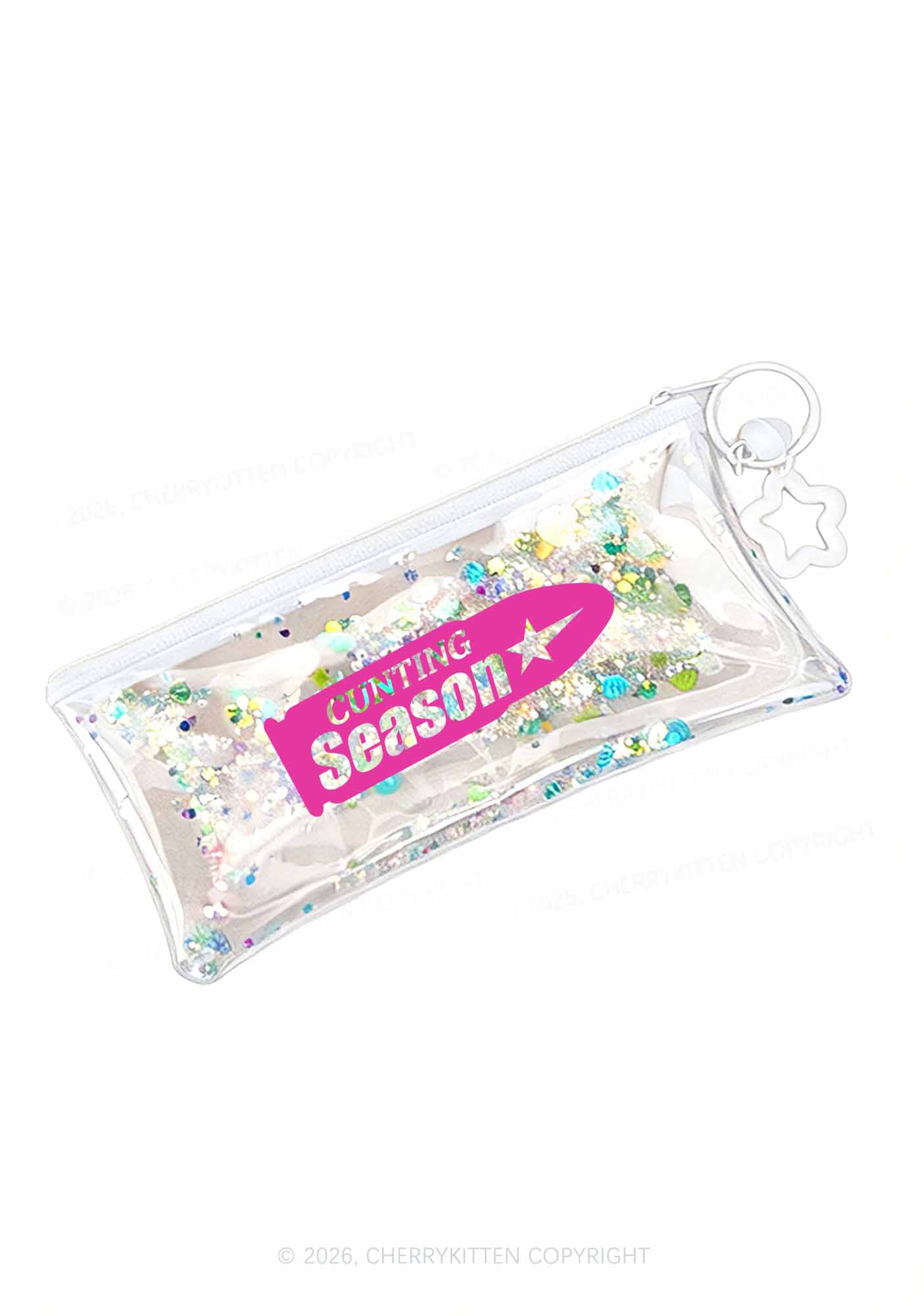 Cunting Season Y2K Quicksand Transparent Pencil Pouch Cherrykitten