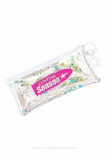 Cunting Season Y2K Quicksand Transparent Pencil Pouch Cherrykitten
