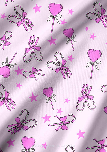 Christmas Heart Candy Y2K Print Long Sleeve Pajama Set Cherrykitten