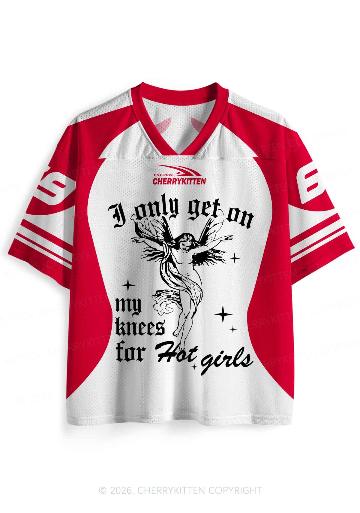 Get On My Knees For Hot Girls Pride Y2K Sport Jersey Shirts Cherrykitten