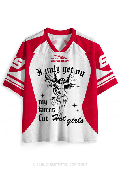 Get On My Knees For Hot Girls Pride Y2K Sport Jersey Shirts Cherrykitten