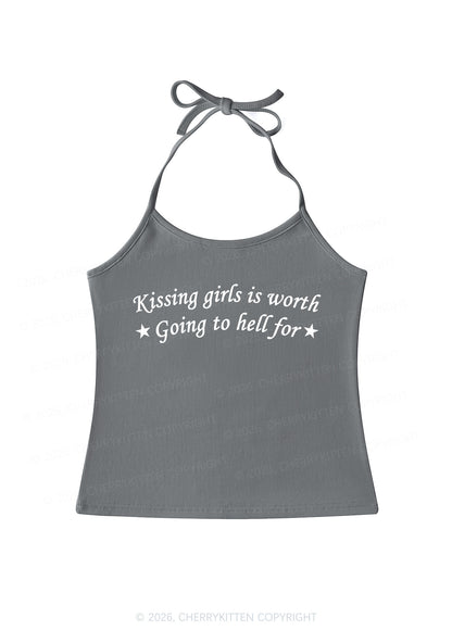 Kissing Girls is Worth Pride Y2K Halter Neck Cami Cherrykitten