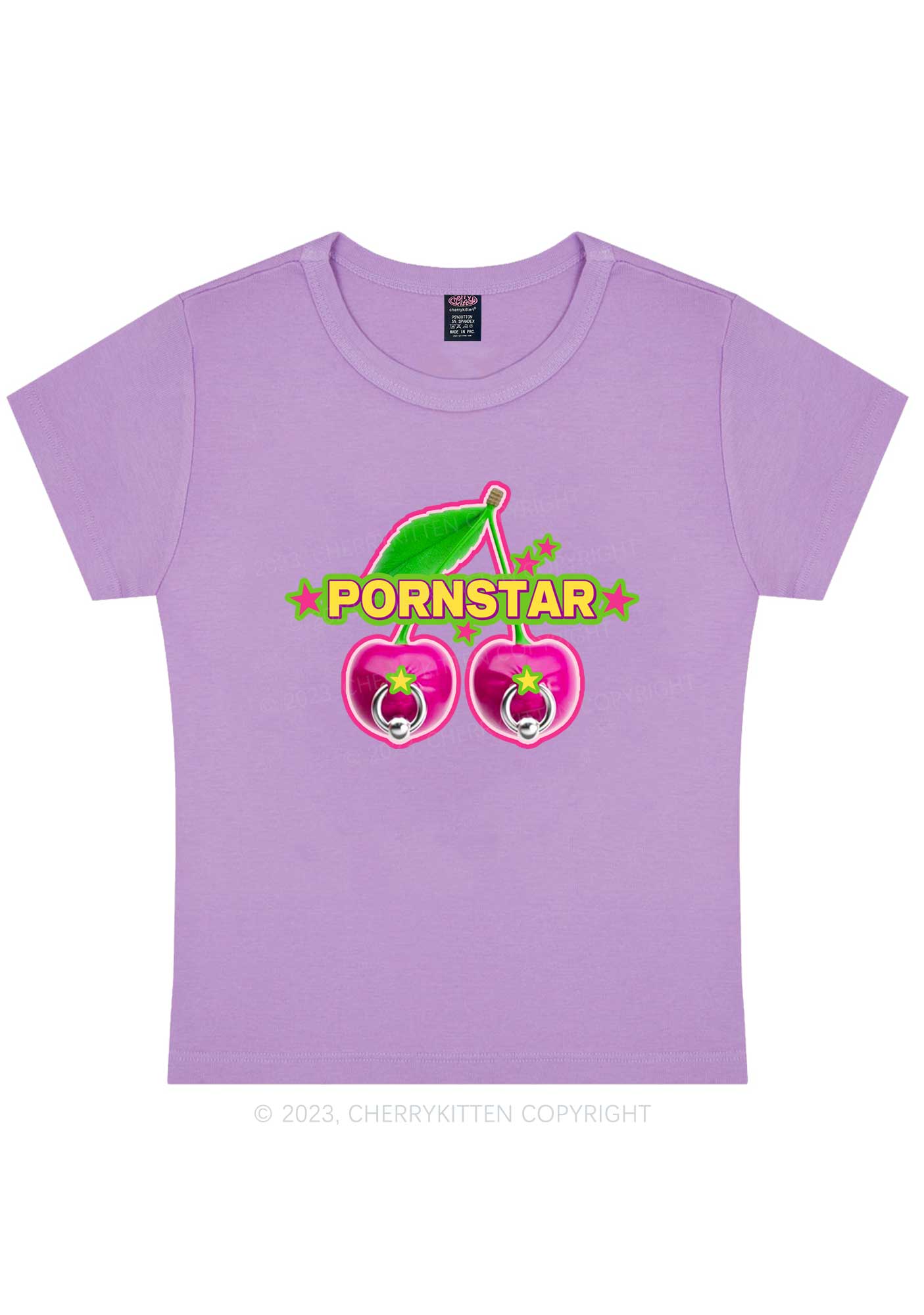 Pxrnstar Cherry Y2K Baby Tee Cherrykitten