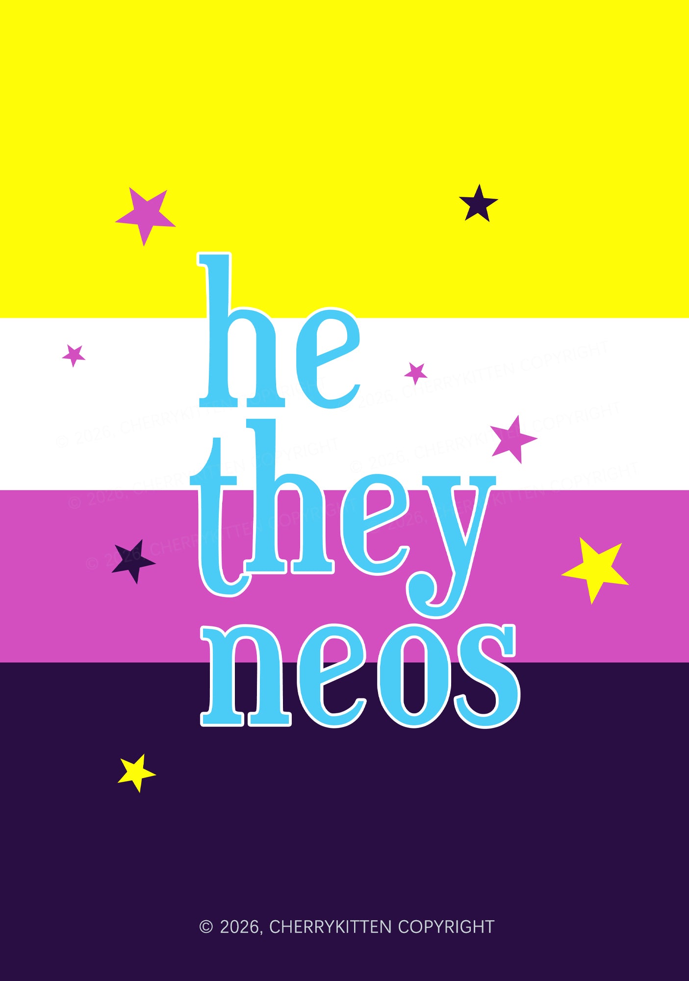 He They Neos Pride 1Pc Y2K Pin Badge Cherrykitten