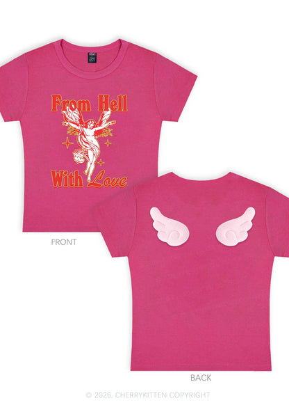 From Hell With Love Y2K Goth Angel Wings Baby Tee Cherrykitten
