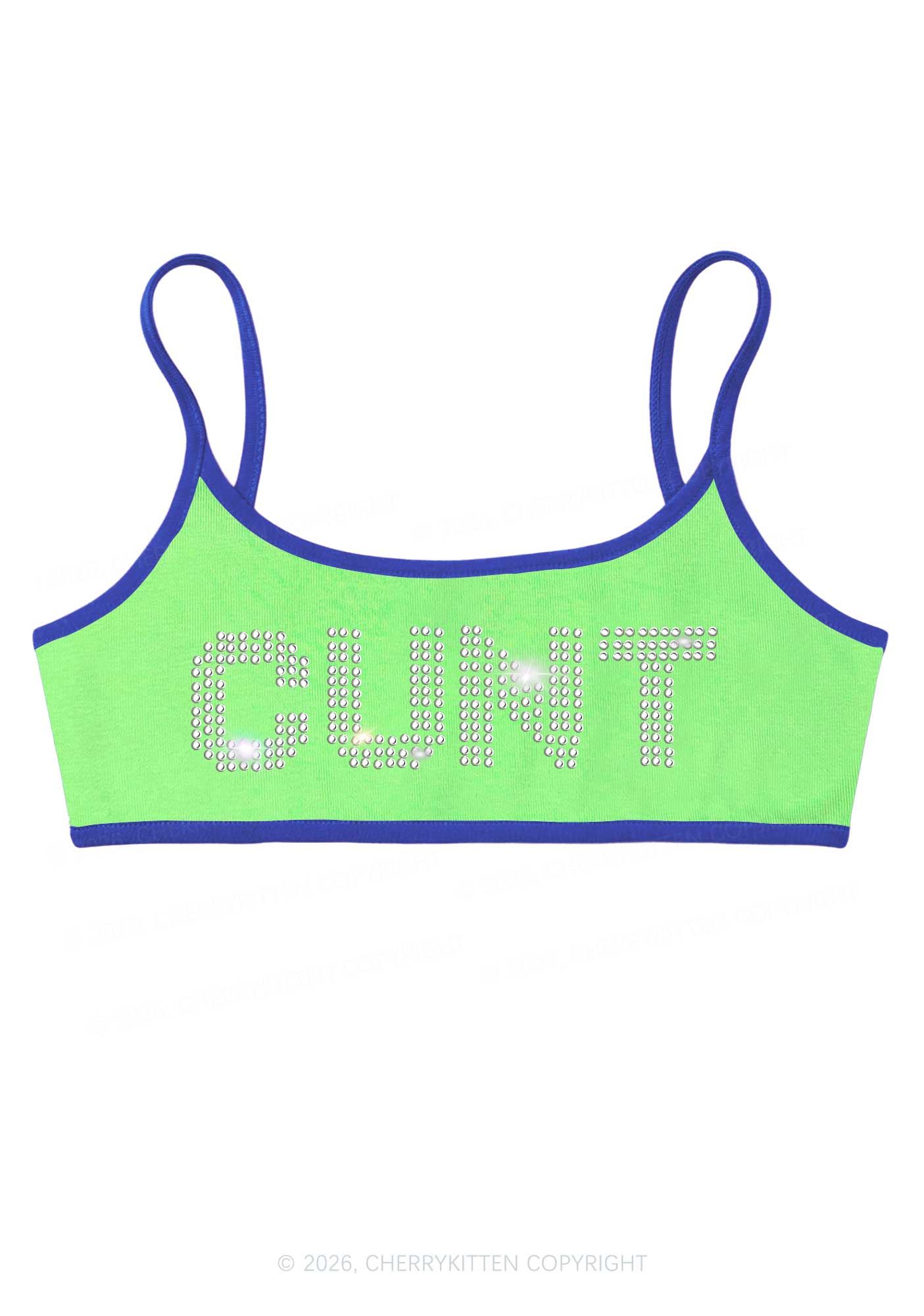Rhinestone Cxxt Y2K Super Crop Cami Cherrykitten