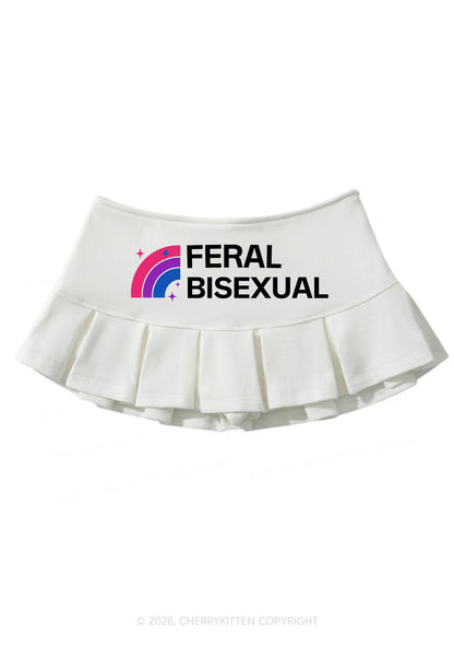 Feral Bisexual Pride Y2K Mini Pleated Skirts Cherrykitten