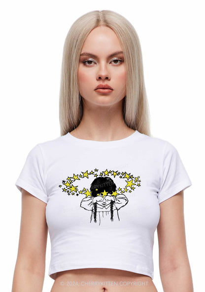 Stars In Your Eyes Y2K Baby Tee Cherrykitten