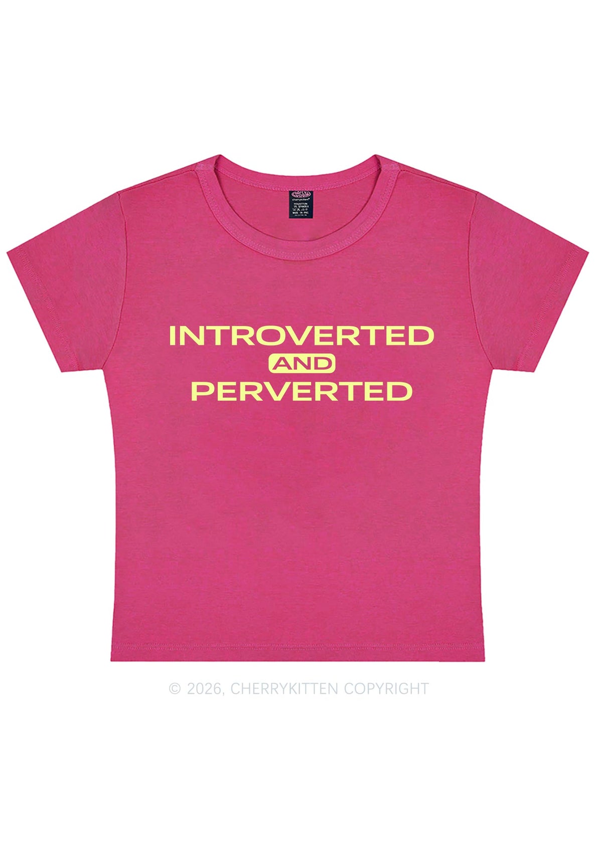 Introverted And Perverted Y2K Baby Tee Cherrykitten