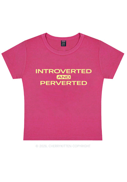 Introverted And Perverted Y2K Baby Tee Cherrykitten