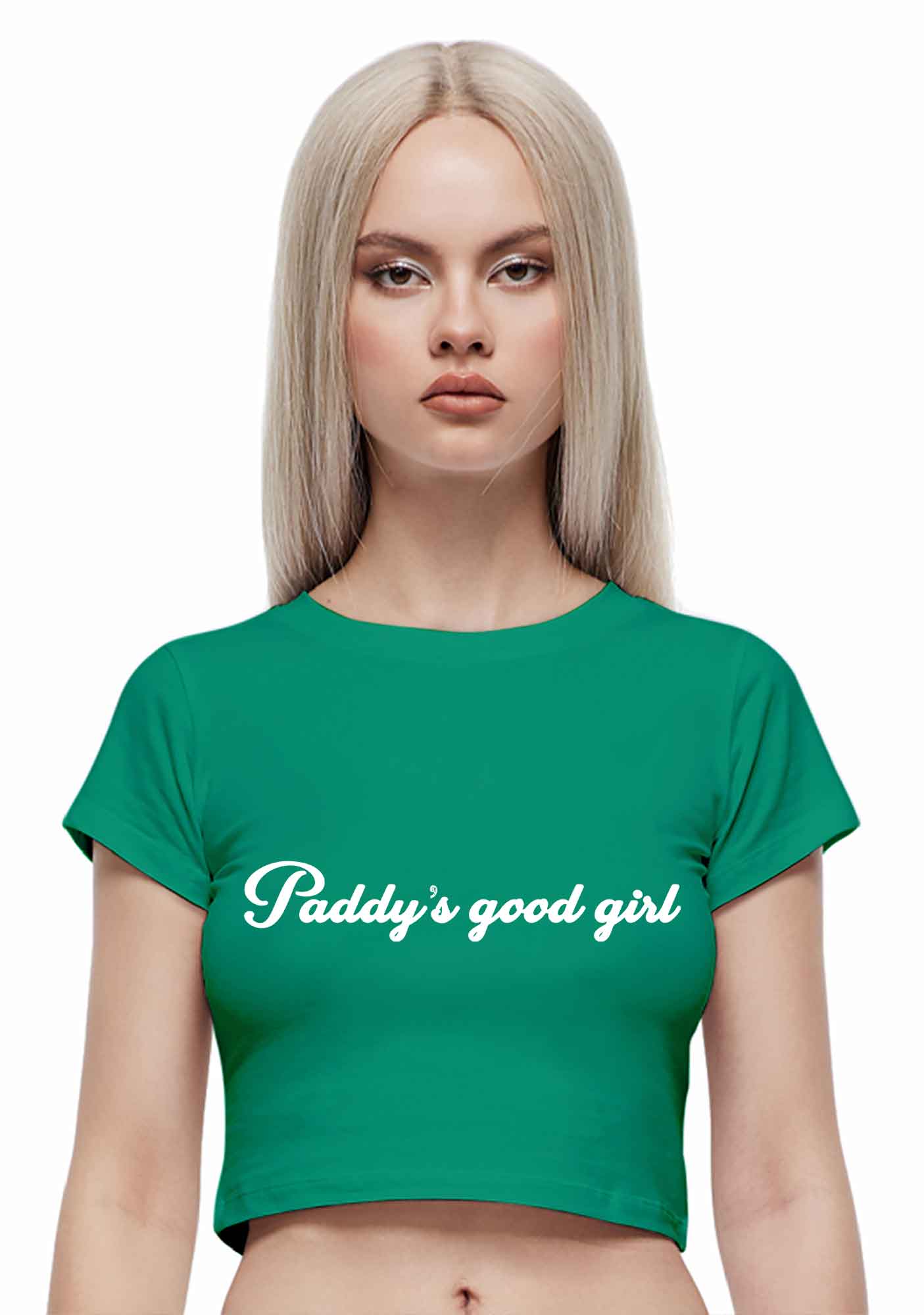 Paddys Good Girl St Patricks Y2K Baby Tee Cherrykitten