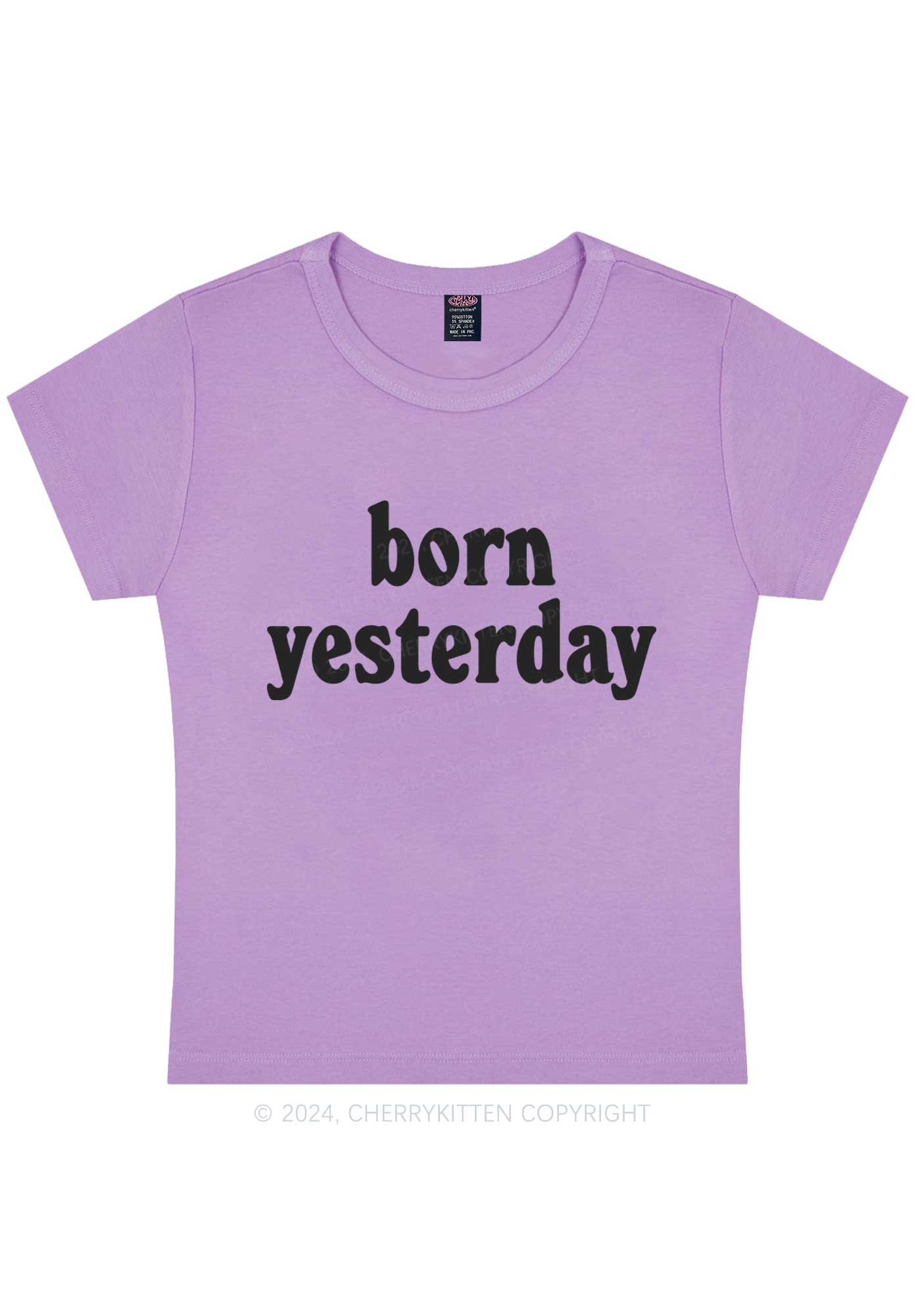 Born Yesterday Y2K Baby Tee Cherrykitten