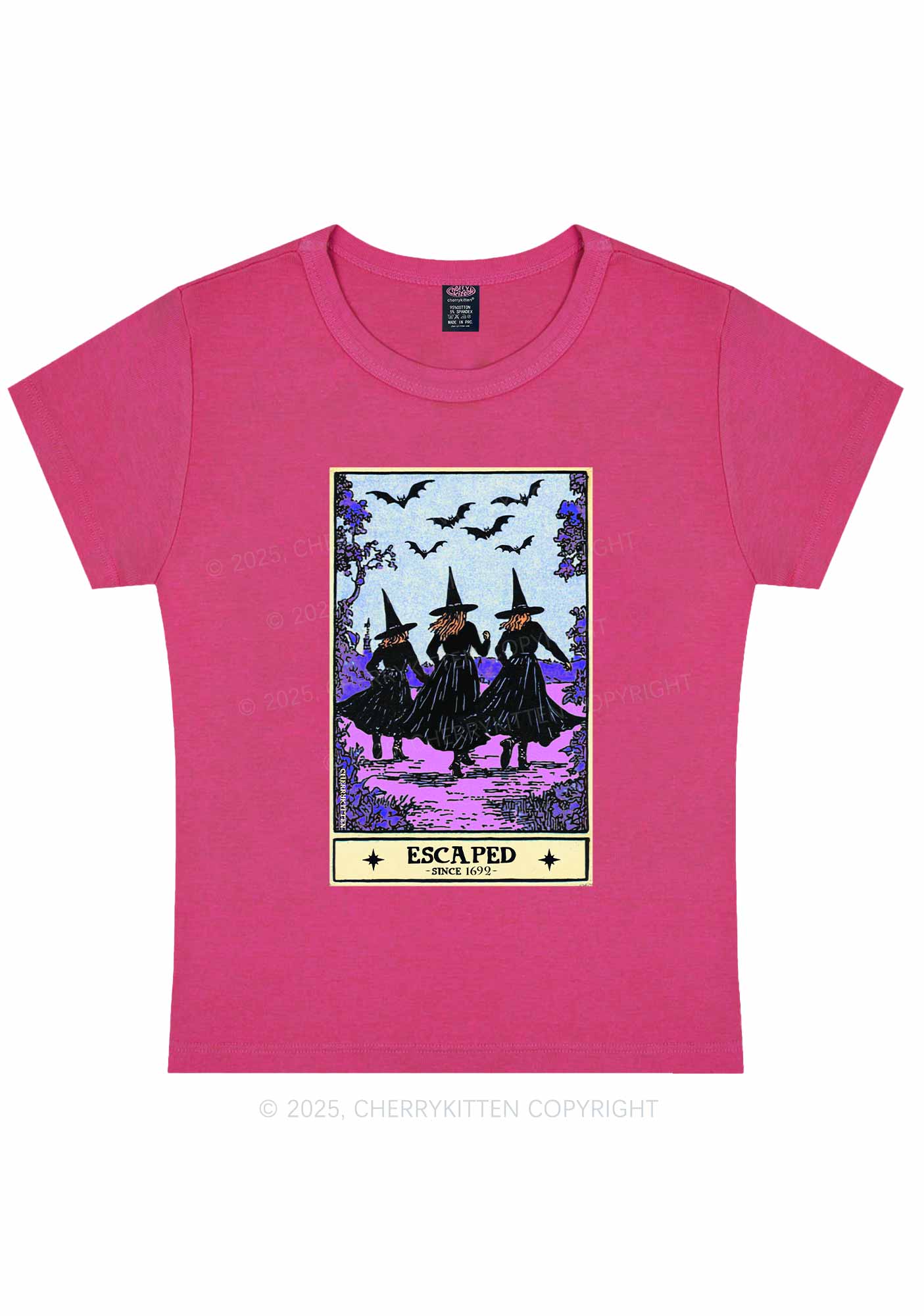 Halloween Escaped Witch Y2K Baby Tee Cherrykitten