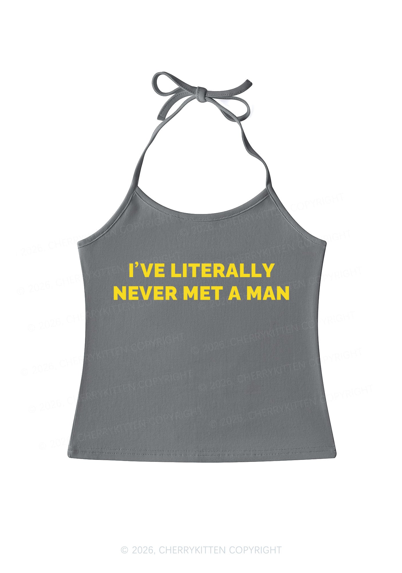 Never Met A Man Pride Y2K Halter Neck Cami Cherrykitten