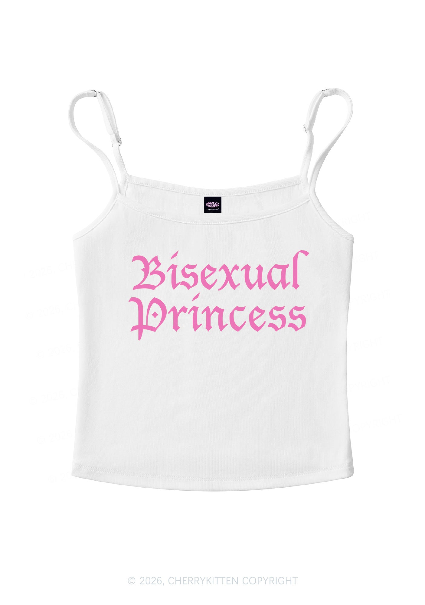 Bisexual Princess Pride Y2K Spaghetti Strap Cami Cherrykitten
