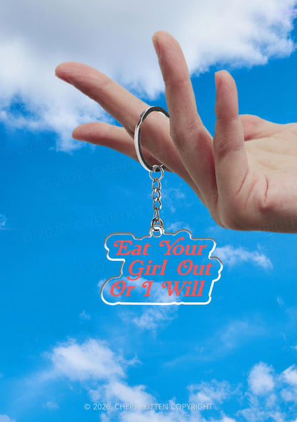 Eat Your Girl Out 1Pc Y2K Keychain Cherrykitten