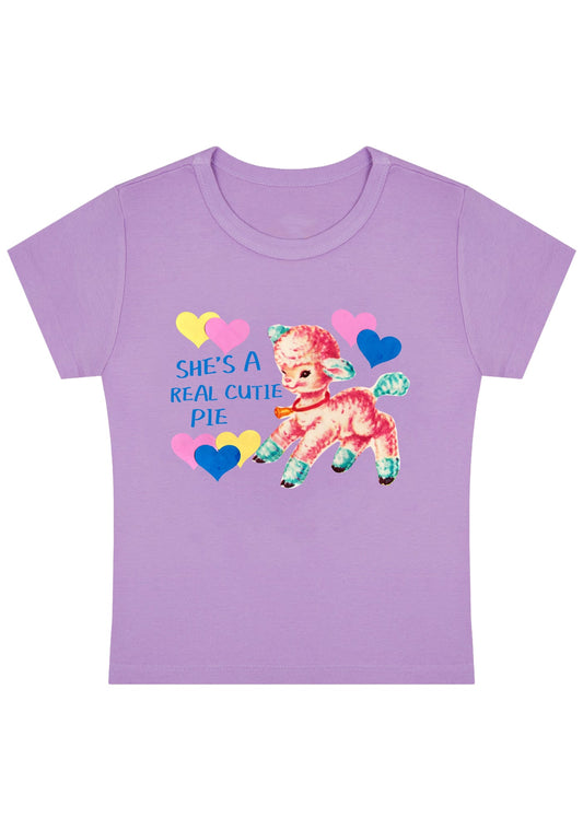 She's A Real Cutie Pie Y2K Baby Tee