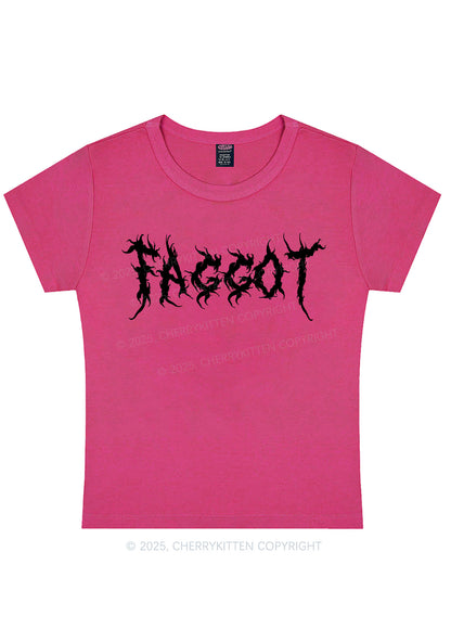Curvy Punk Faggot Pride Y2K Baby Tee Cherrykitten