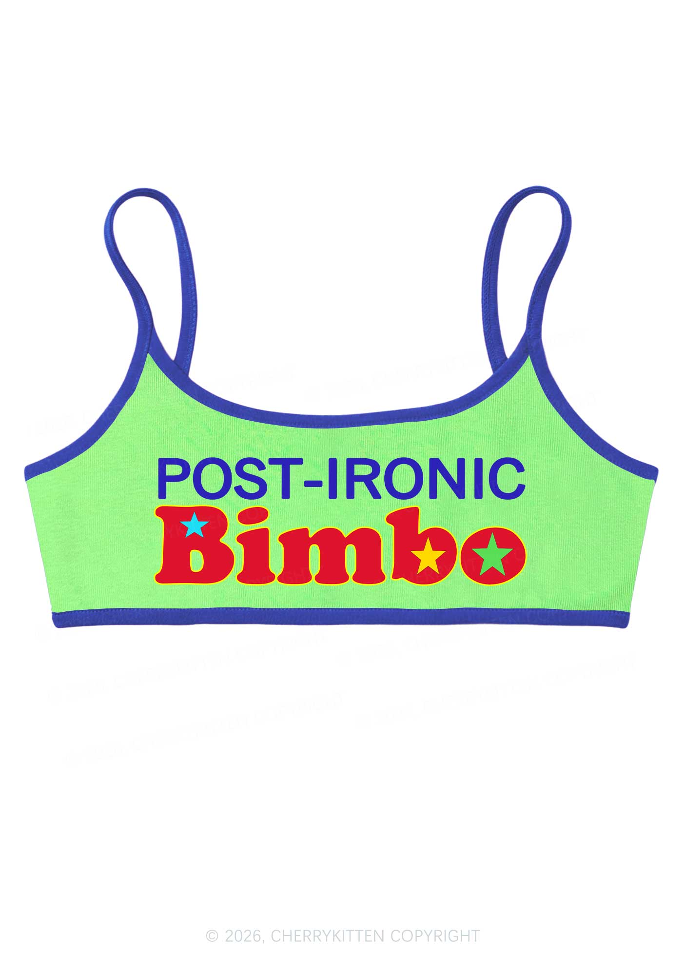 Post Ironic Bimbo Y2K Super Crop Cami Cherrykitten