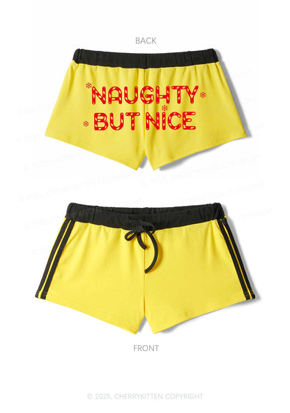 Naughty But Nice Christmas Y2K Drawstring Mini Shorts Cherrykitten