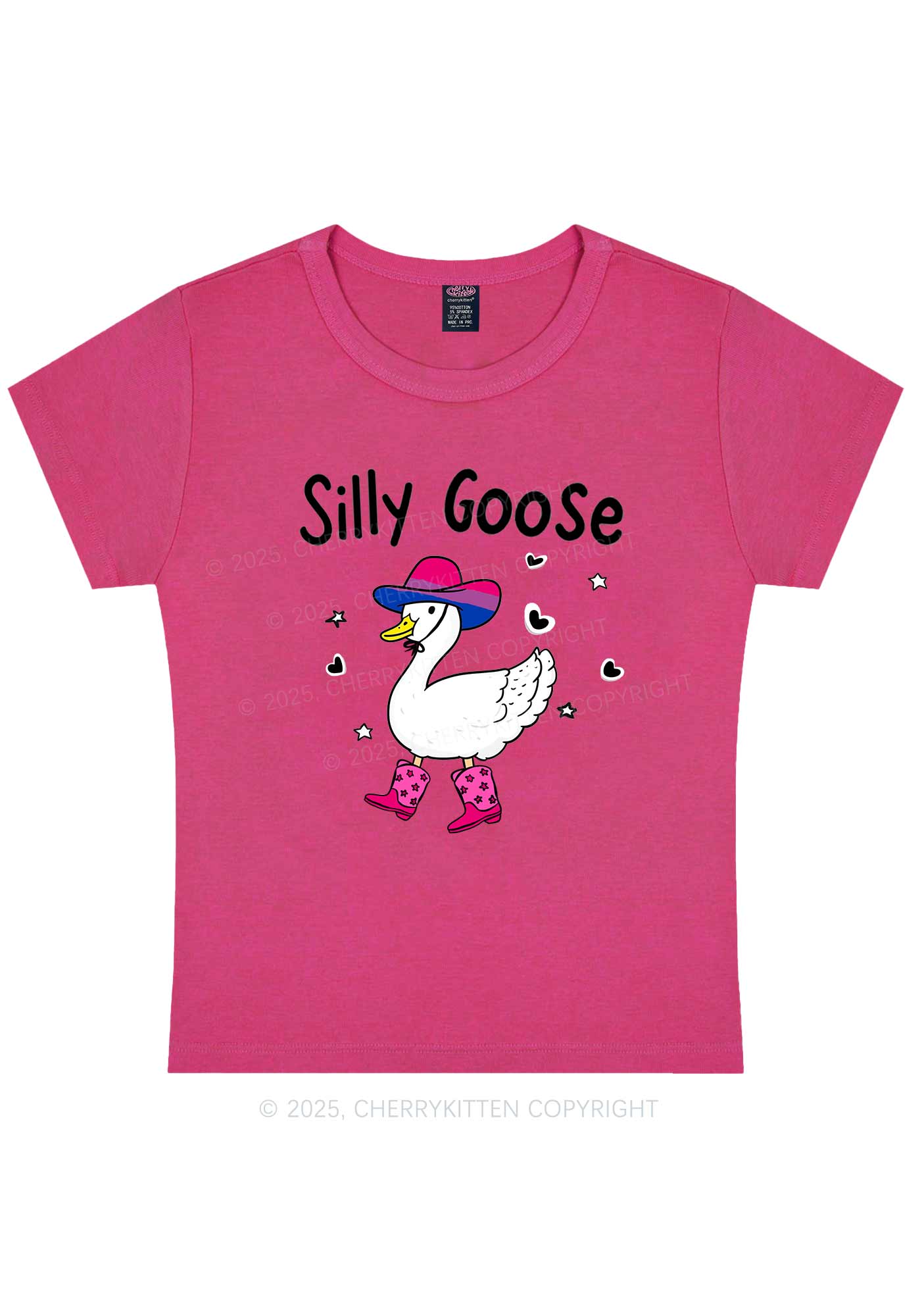 Silly Goose Bisexual Pride Y2K Baby Tee Cherrykitten