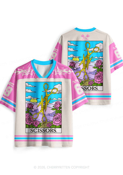 Yellow Scissors Pride Y2K Sport Jersey Shirts Cherrykitten