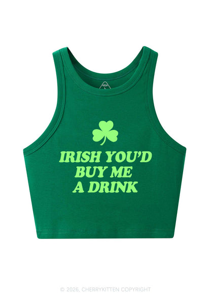Irish Youd Buy Me A Drink St Patricks Y2K Crop Tank Top Cherrykitten