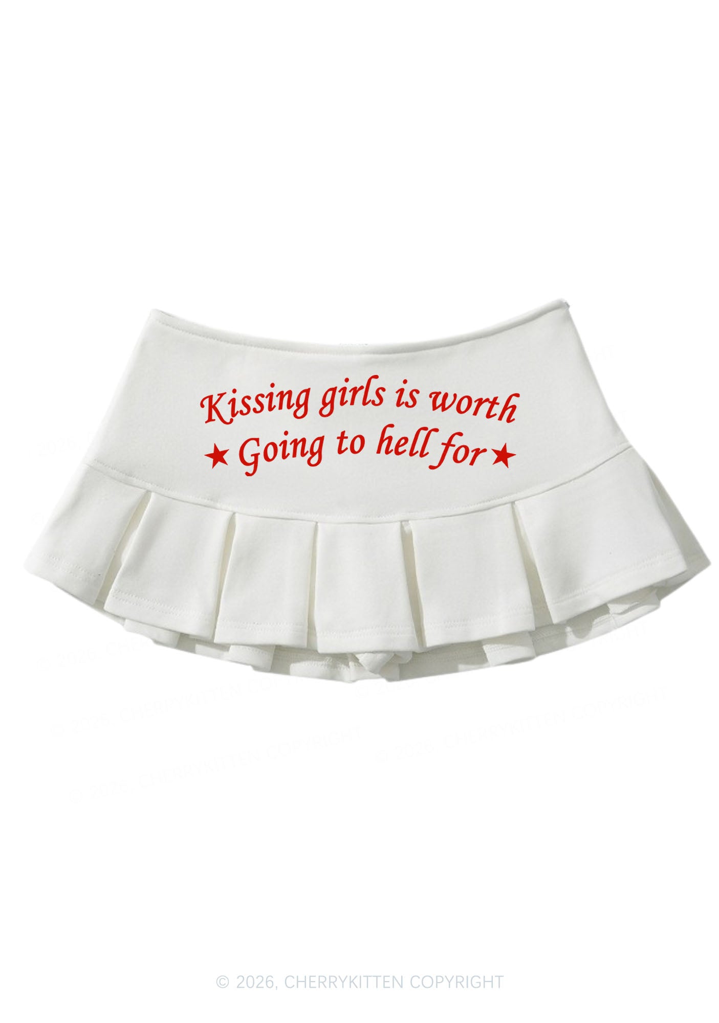 Kissing Girls Is Worth Pride Y2K Mini Pleated Skirts Cherrykitten