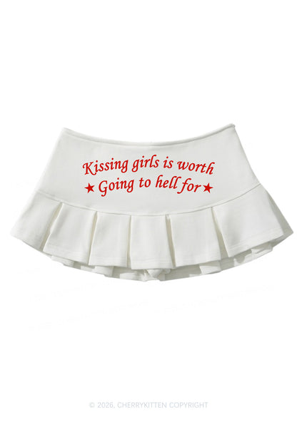 Kissing Girls Is Worth Pride Y2K Mini Pleated Skirts Cherrykitten