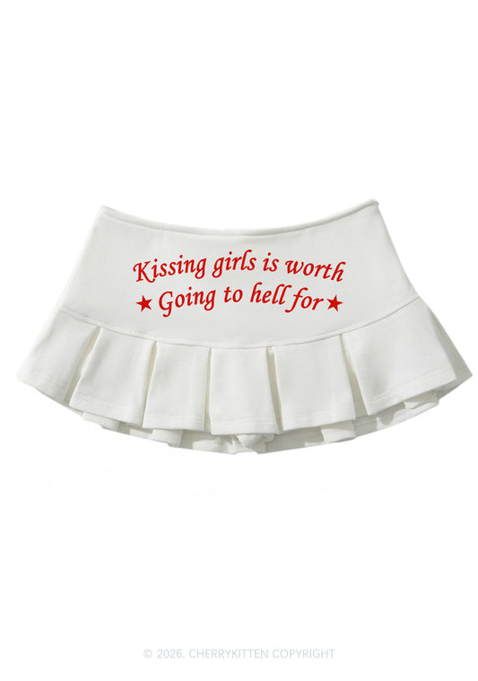 Kissing Girls Is Worth Pride Y2K Mini Pleated Skirts Cherrykitten