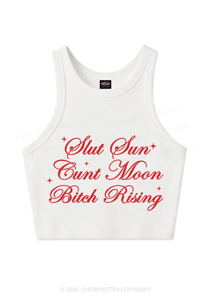 Slxt Sun Cxxt Moon Bxtch Rising Y2K Crop Tank Top Cherrykitten